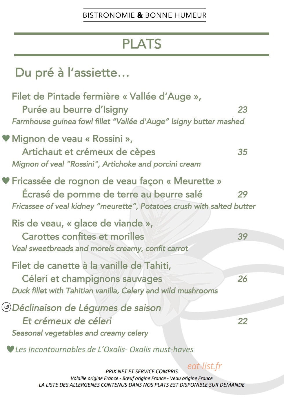 L'Oxalis — carte page 4
