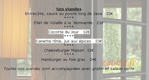 La Chaumière — carte page 3