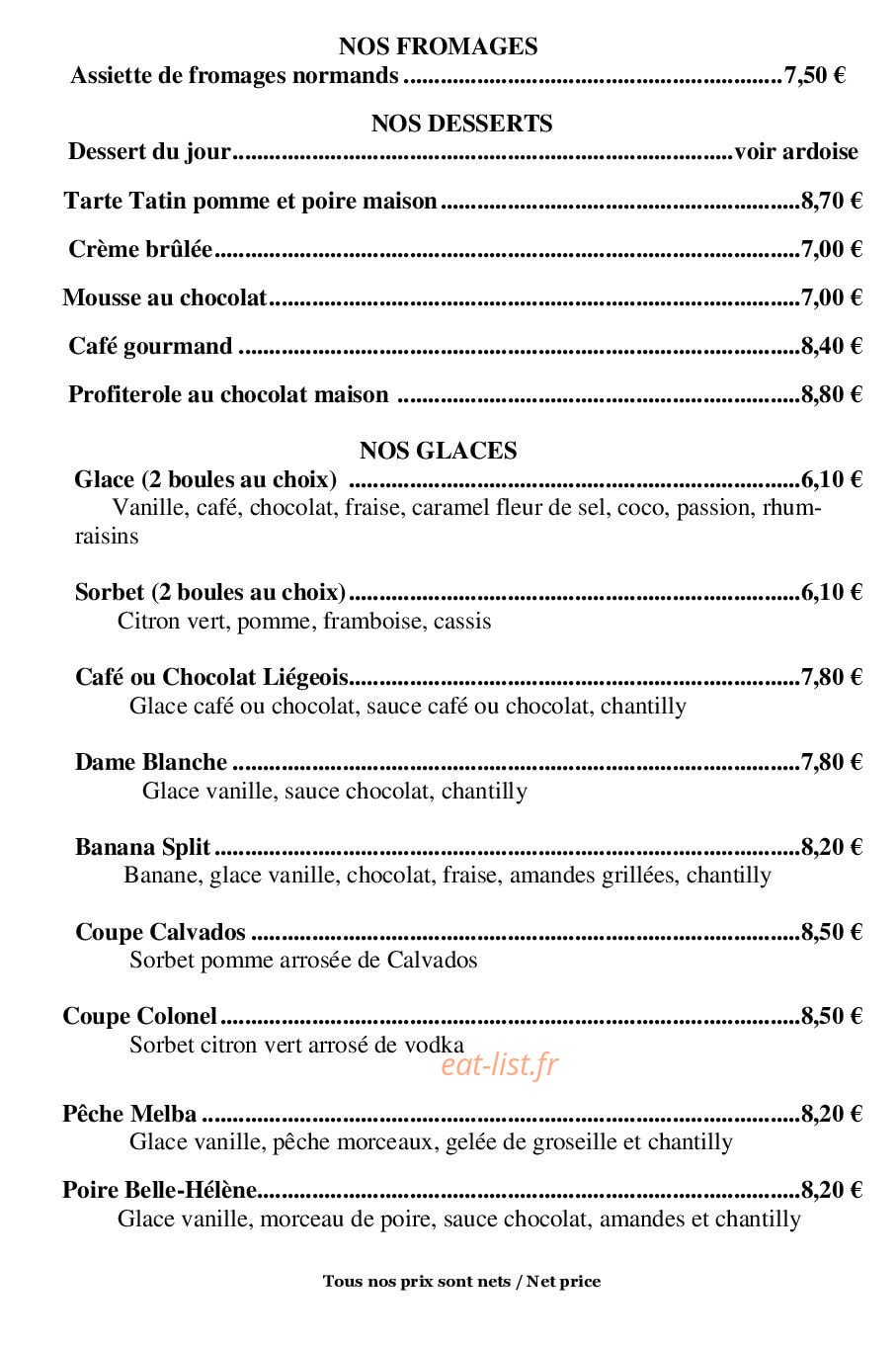Le Bistro De 2 Mains — carte page 4