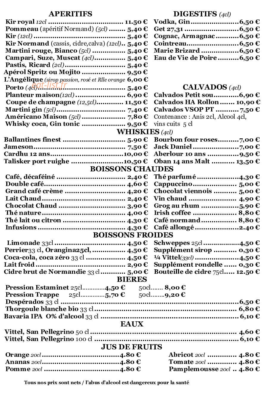 Le Bistro De 2 Mains — carte page 5