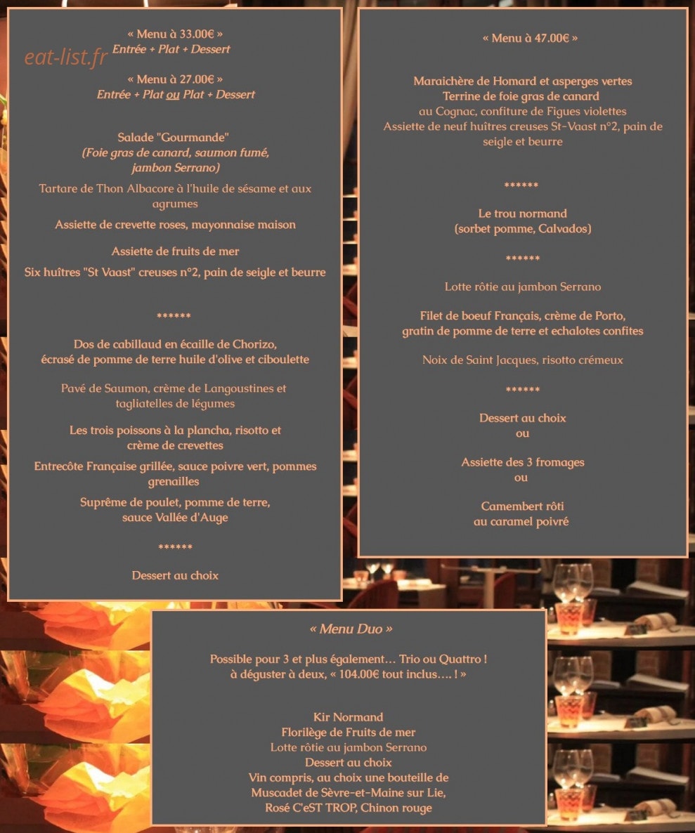 Le Côté Resto — carte page 1