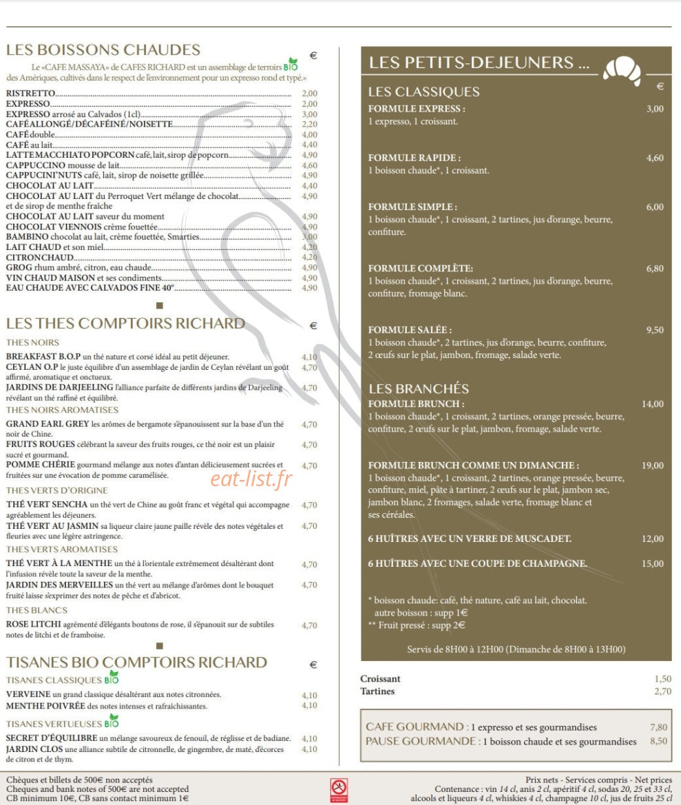 Le Perroquet Vert — carte page 6