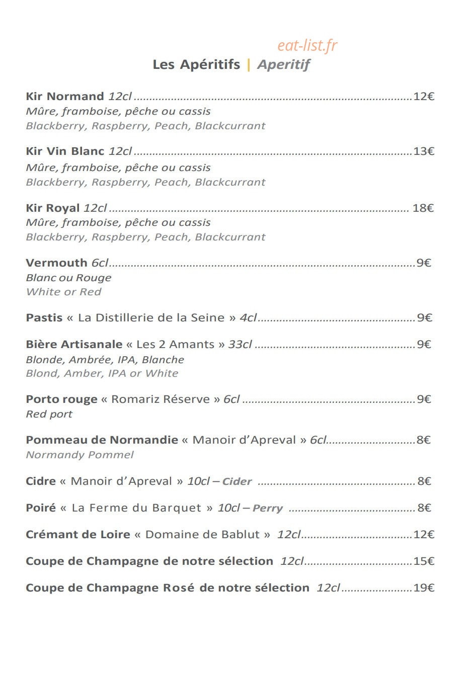 Le Capucine — carte page 8