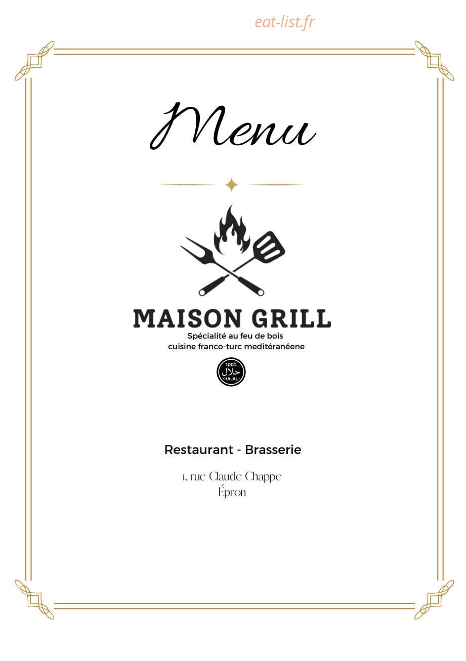 Maison Grill — carte page 1