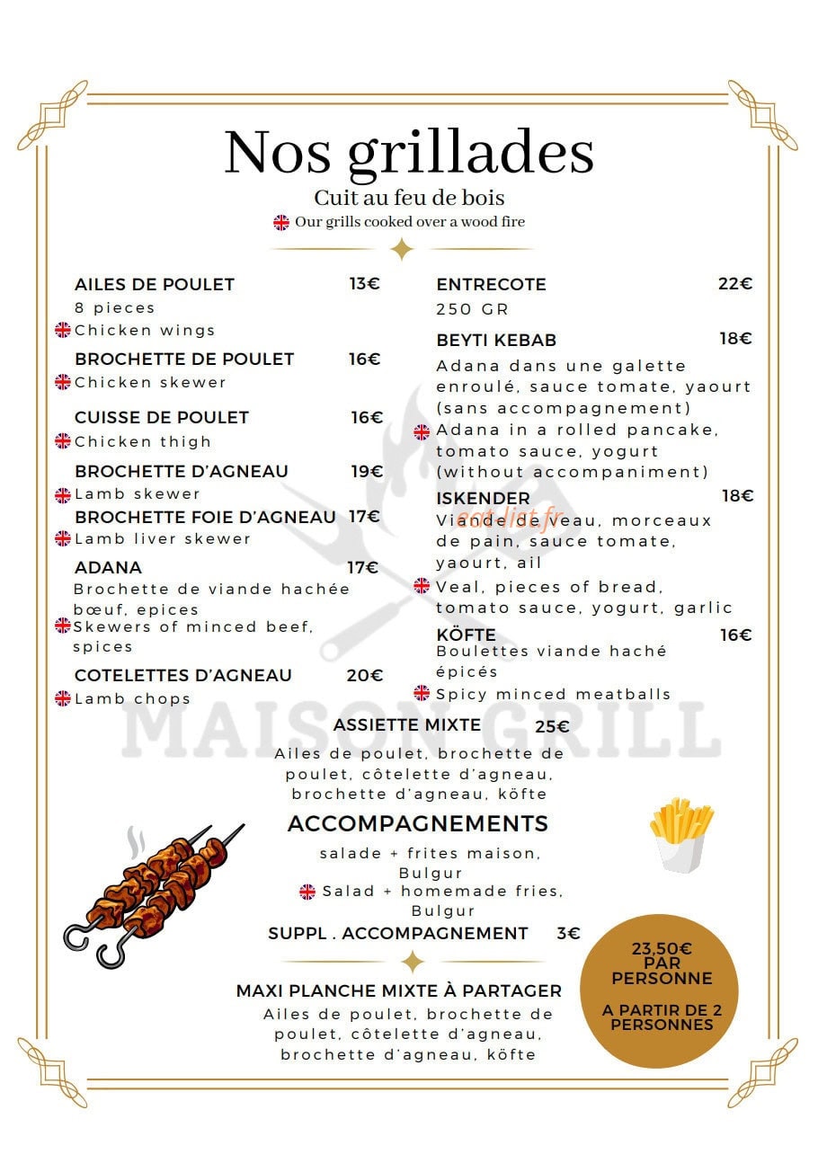 Maison Grill — carte page 3