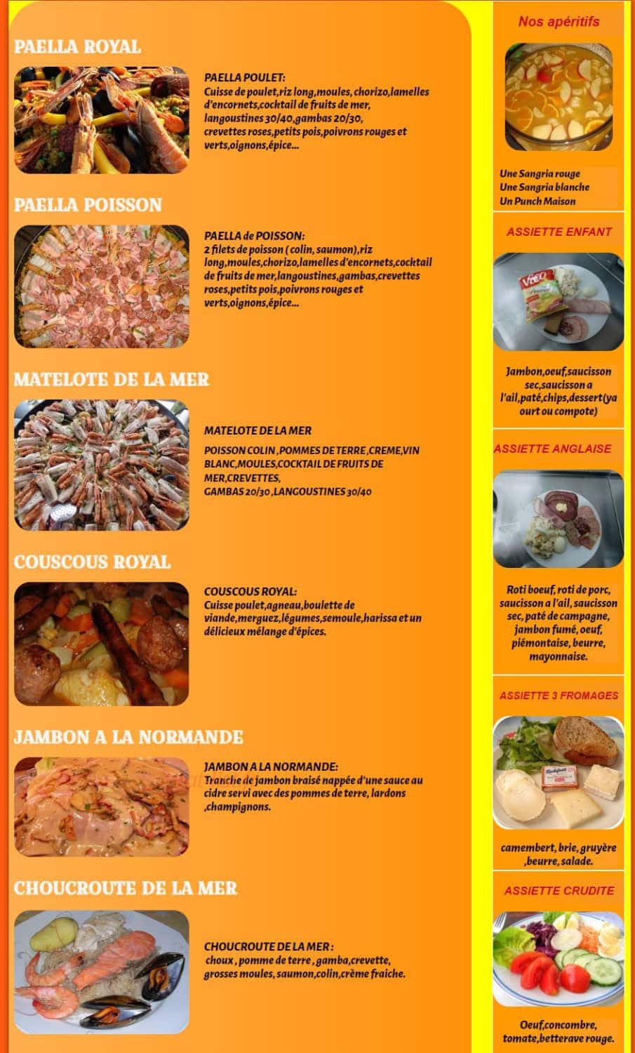 La catalane Paella — carte page 1