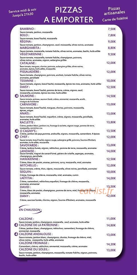 O Cagny's — carte page 1