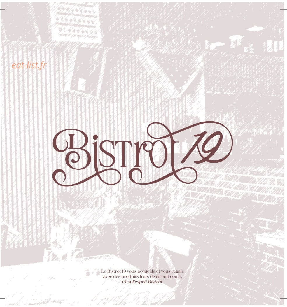 Bistrot 19 — carte page 1