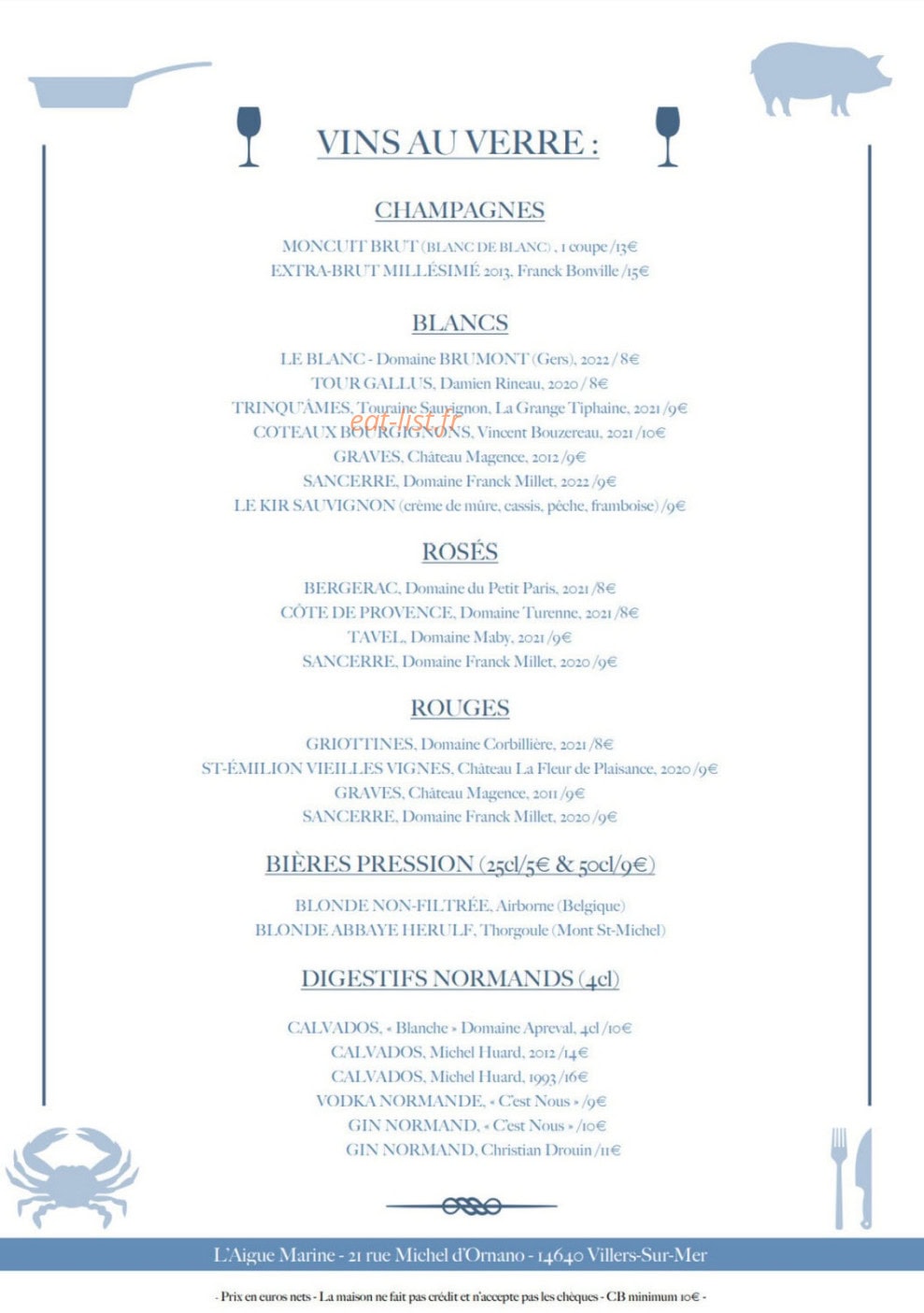 L'Aigue Marine — carte page 2