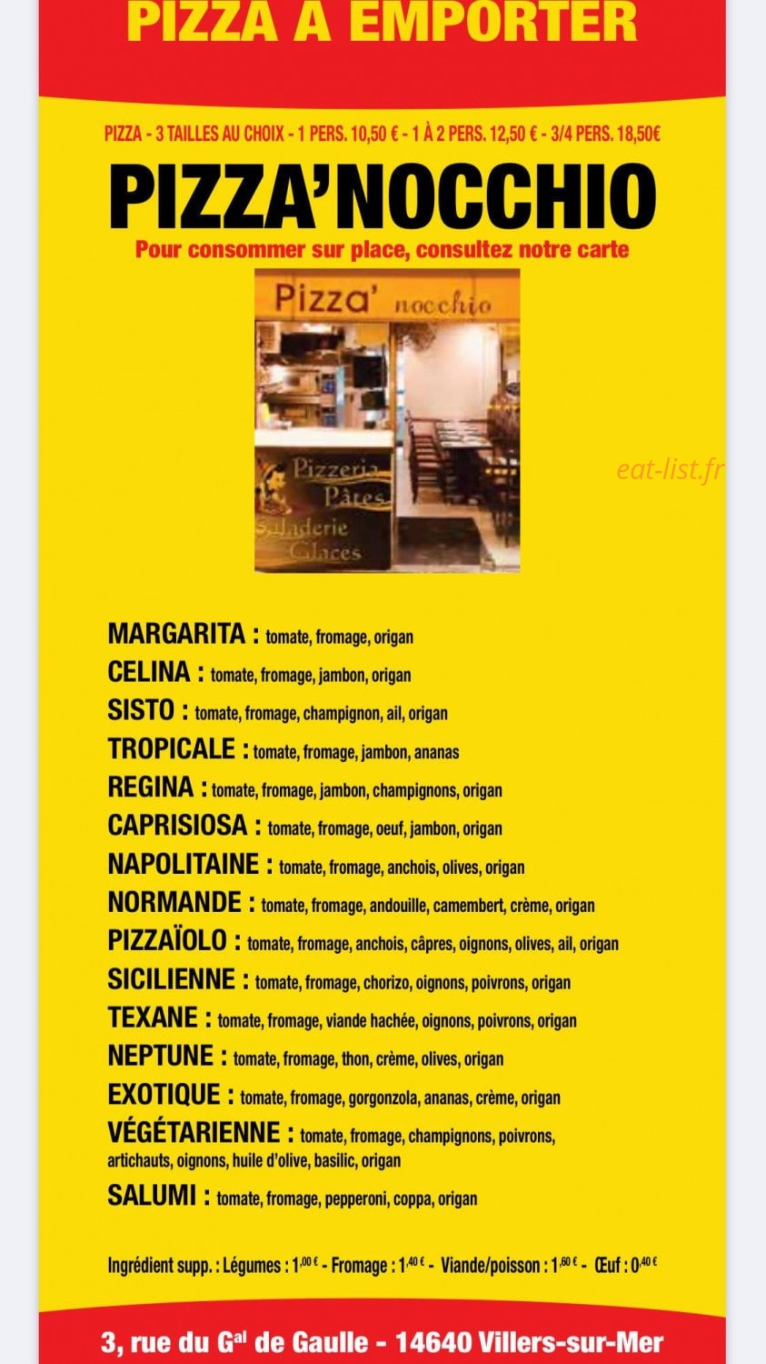 Pizza’Nocchio — carte page 1