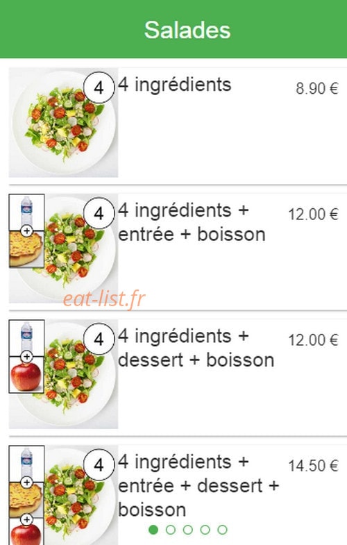 La Fabrik à Salad — carte page 2
