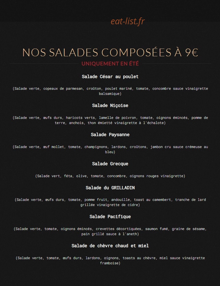 Le Grilladin — carte page 4