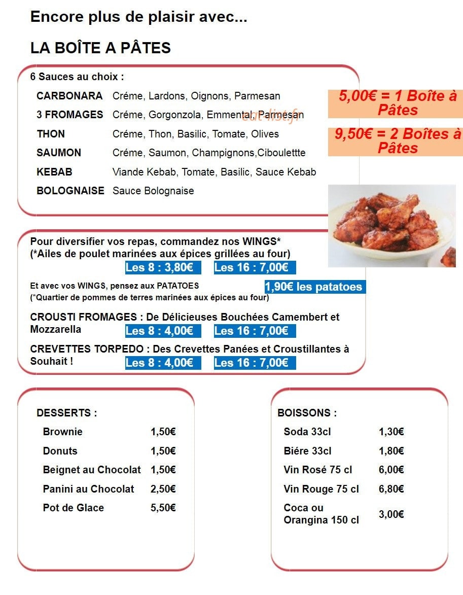 Dominute Pizza — carte page 3