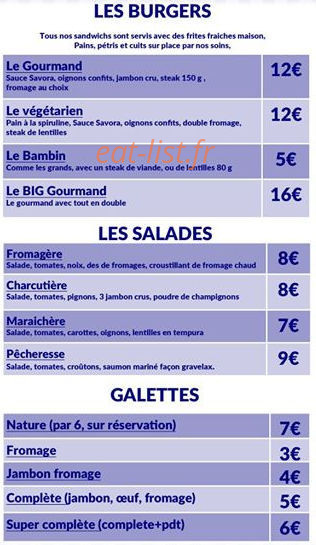 La Cabane Gourmande — carte page 2