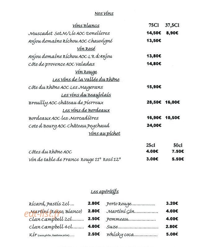 Chez Marcello — carte page 9