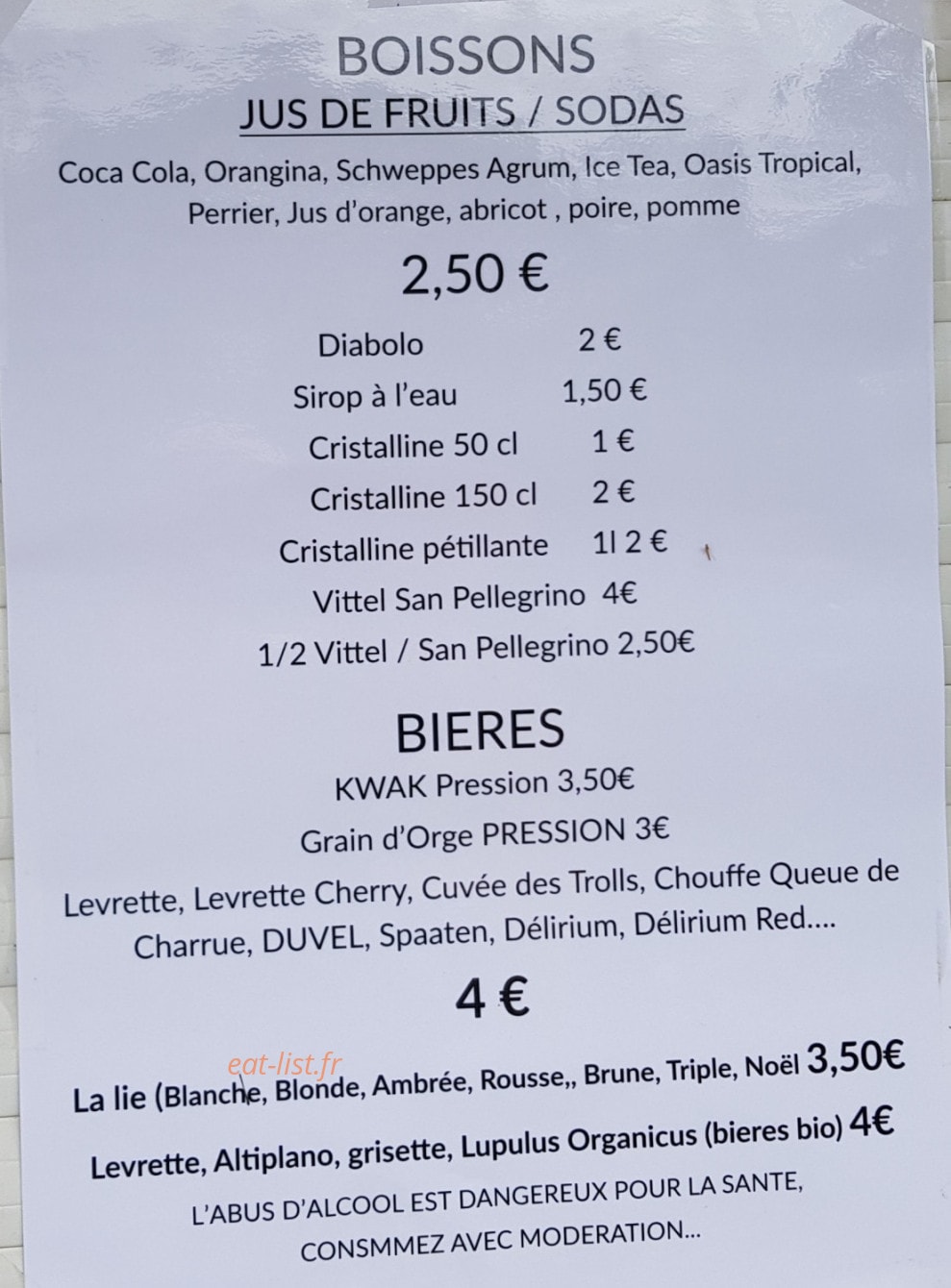 La Cabane Gourmande — carte page 2