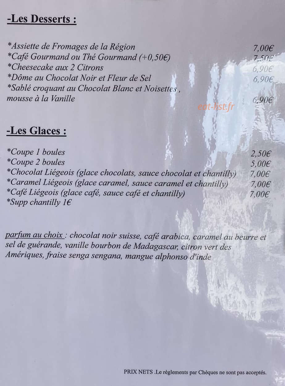 Le Bistrot du Conquérant — carte page 2
