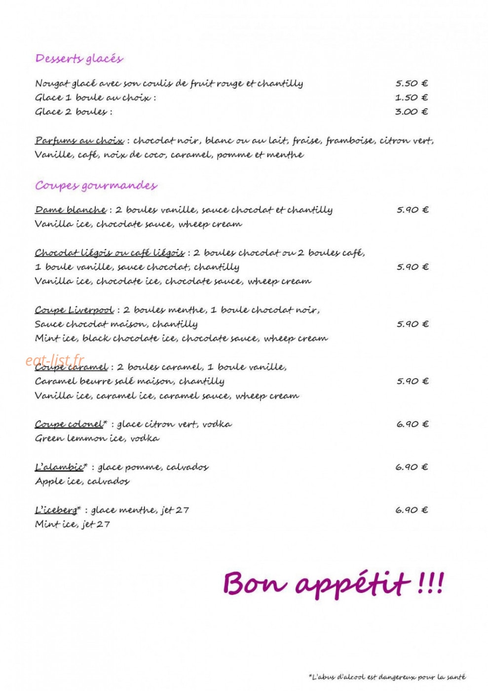 La Crêperie de Formigny — carte page 4