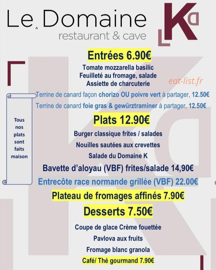 Le Domaine K — carte page 1