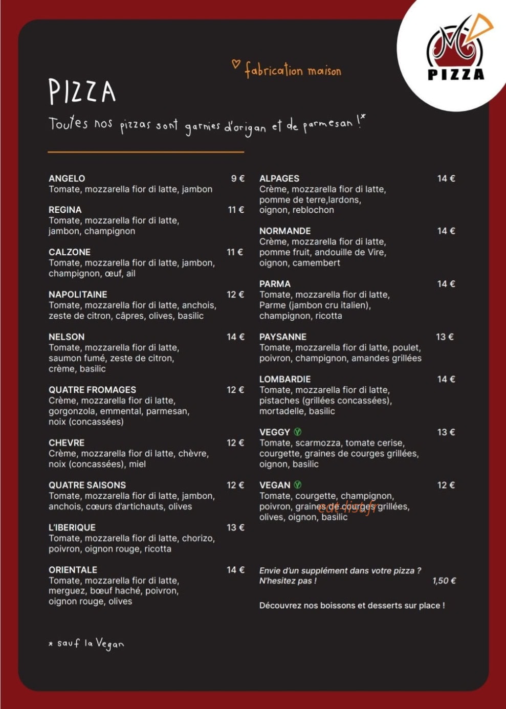 Mpizza — carte page 2