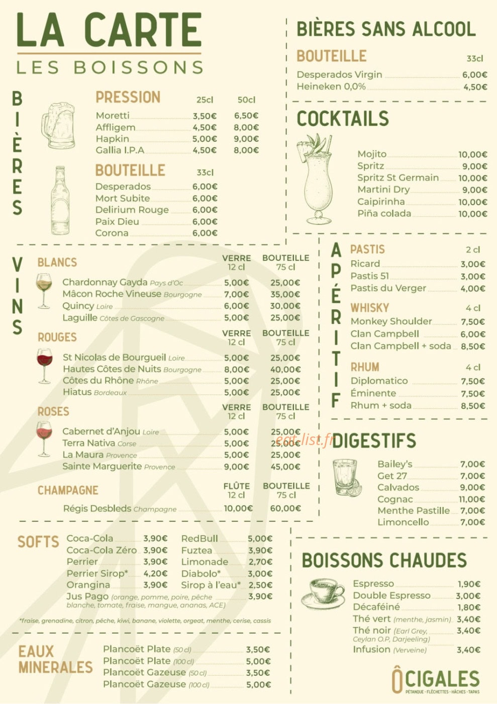 Ô Cigales — carte page 2