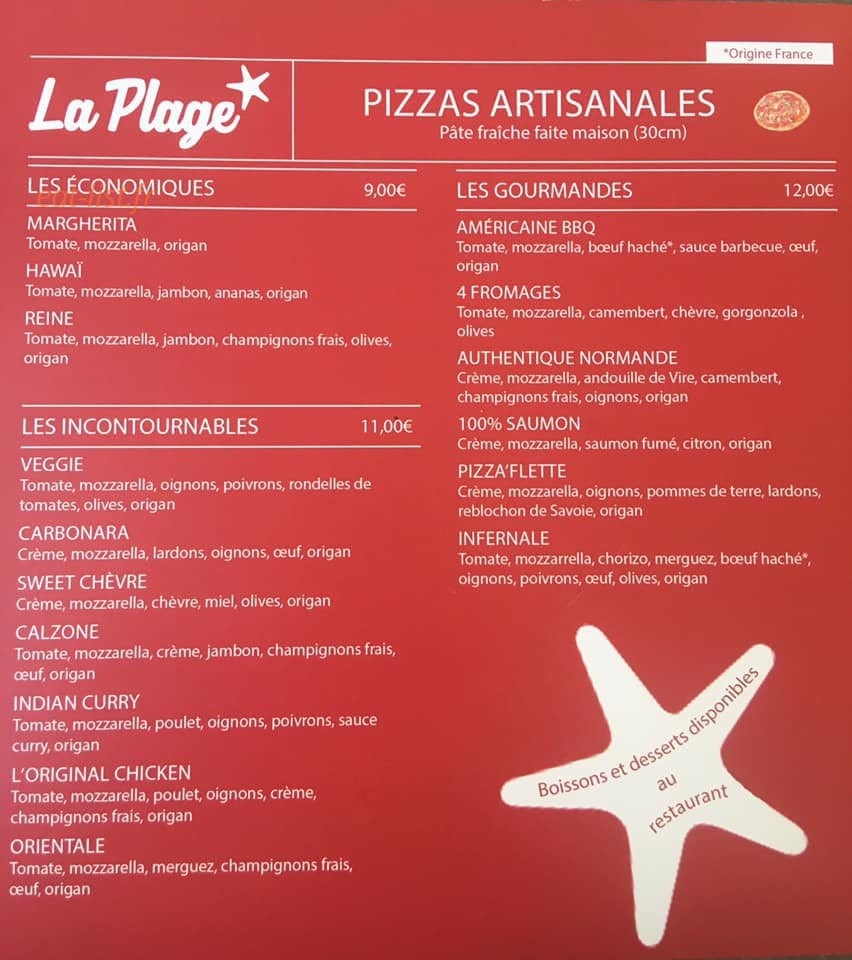 La Plage — carte page 1