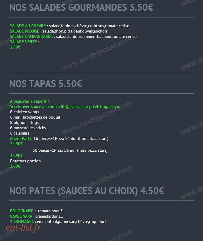 Pasta Pizz' — carte page 3