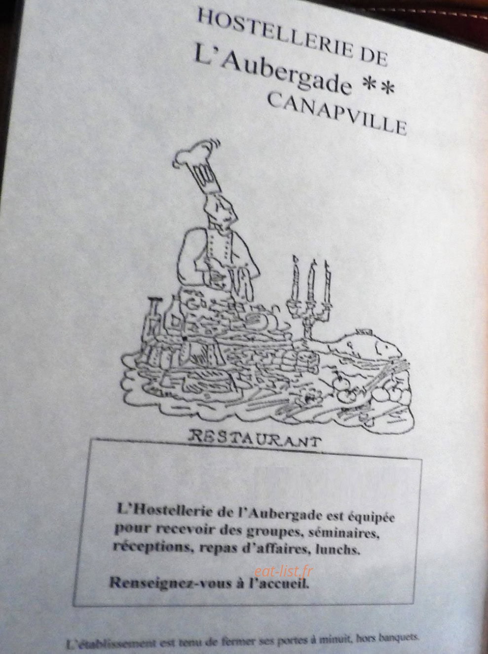 Hostellerie de l'Aubergade — carte page 1