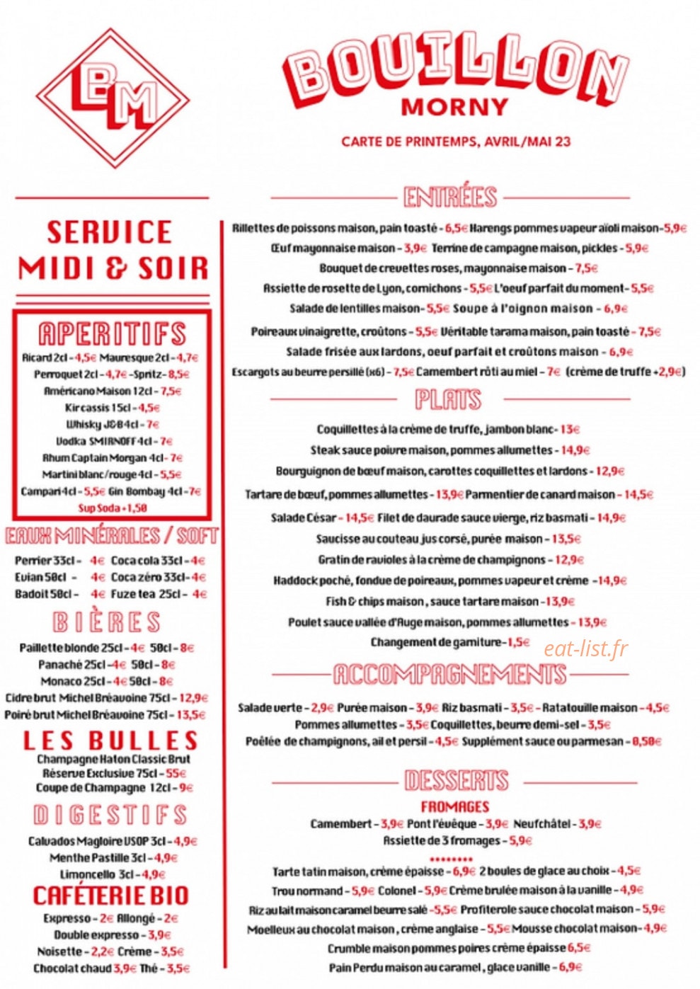 Bouillon Morny — carte page 1