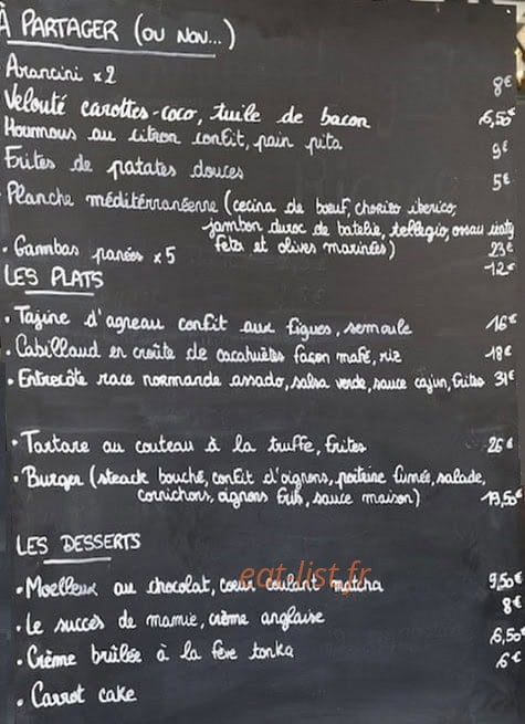 Chez Clairon — carte page 1