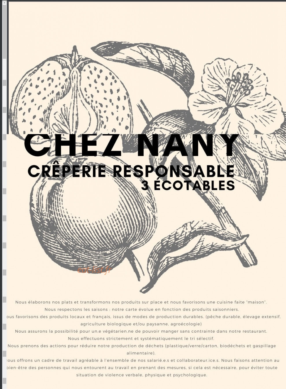 Chez Nany — carte page 1