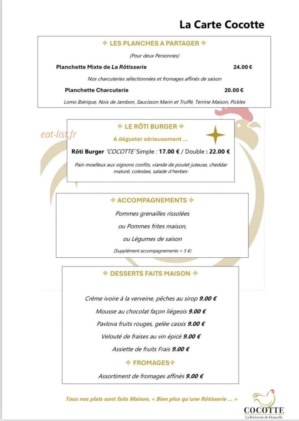 Cocotte — carte page 2
