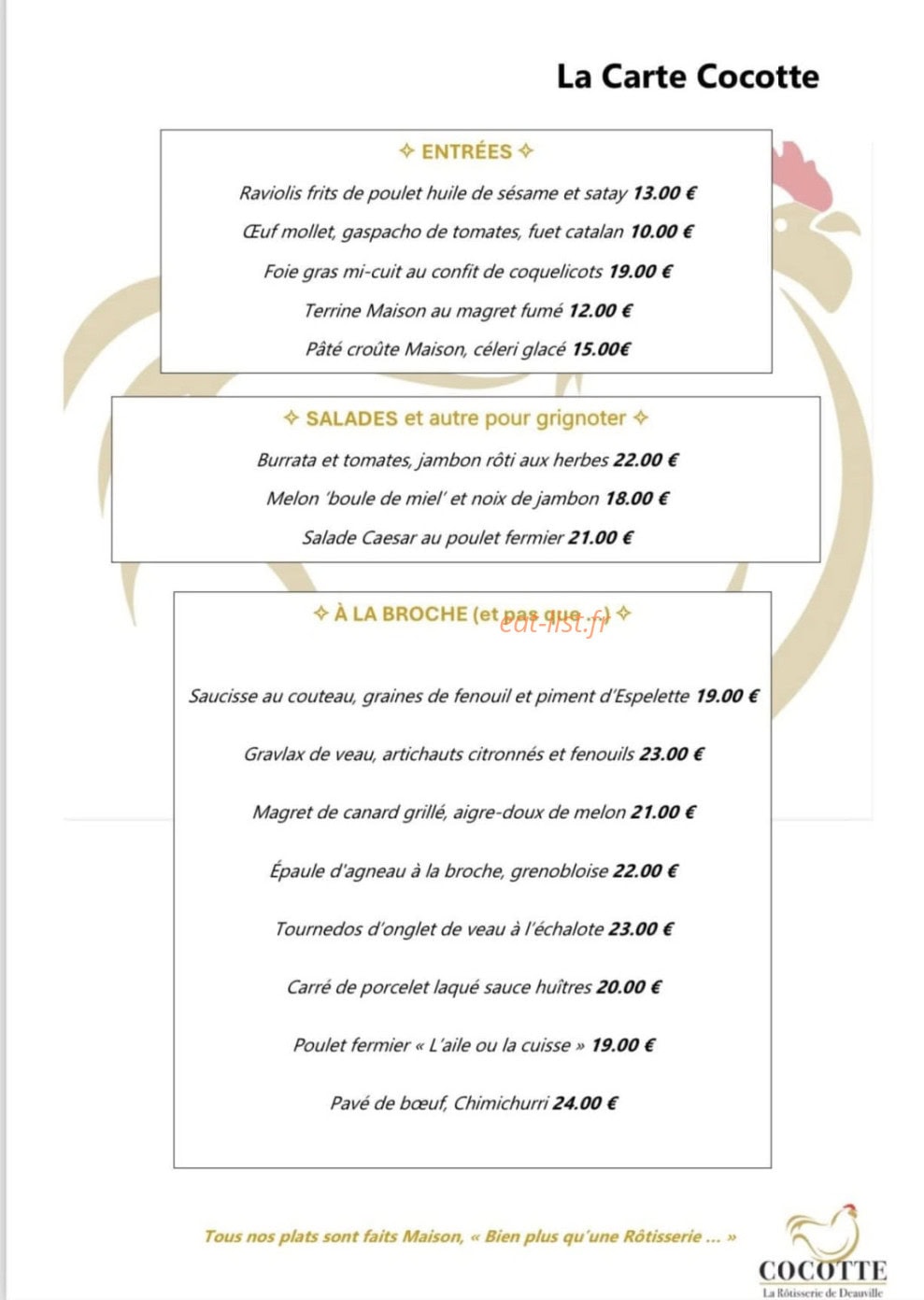 Cocotte — carte page 1