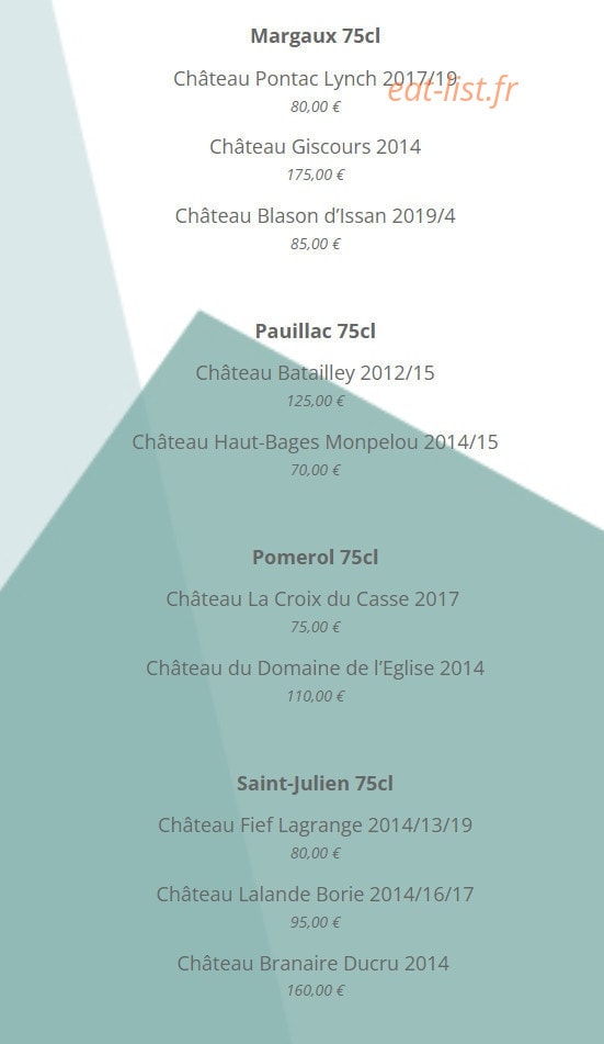 L'Etage Deauville — carte page 20