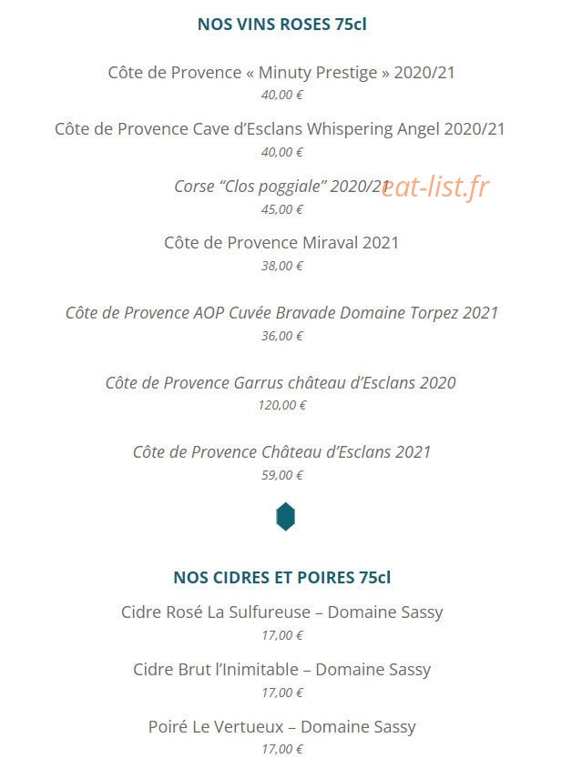 L'Etage Deauville — carte page 16