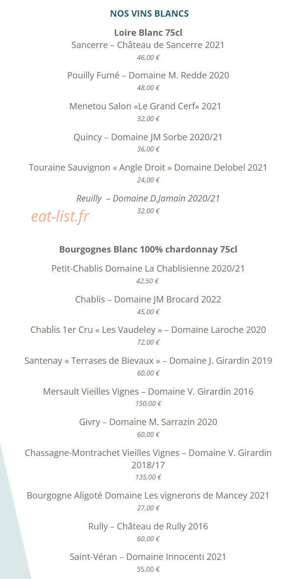 L'Etage Deauville — carte page 14
