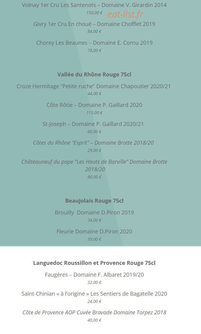 L'Etage Deauville — carte page 18