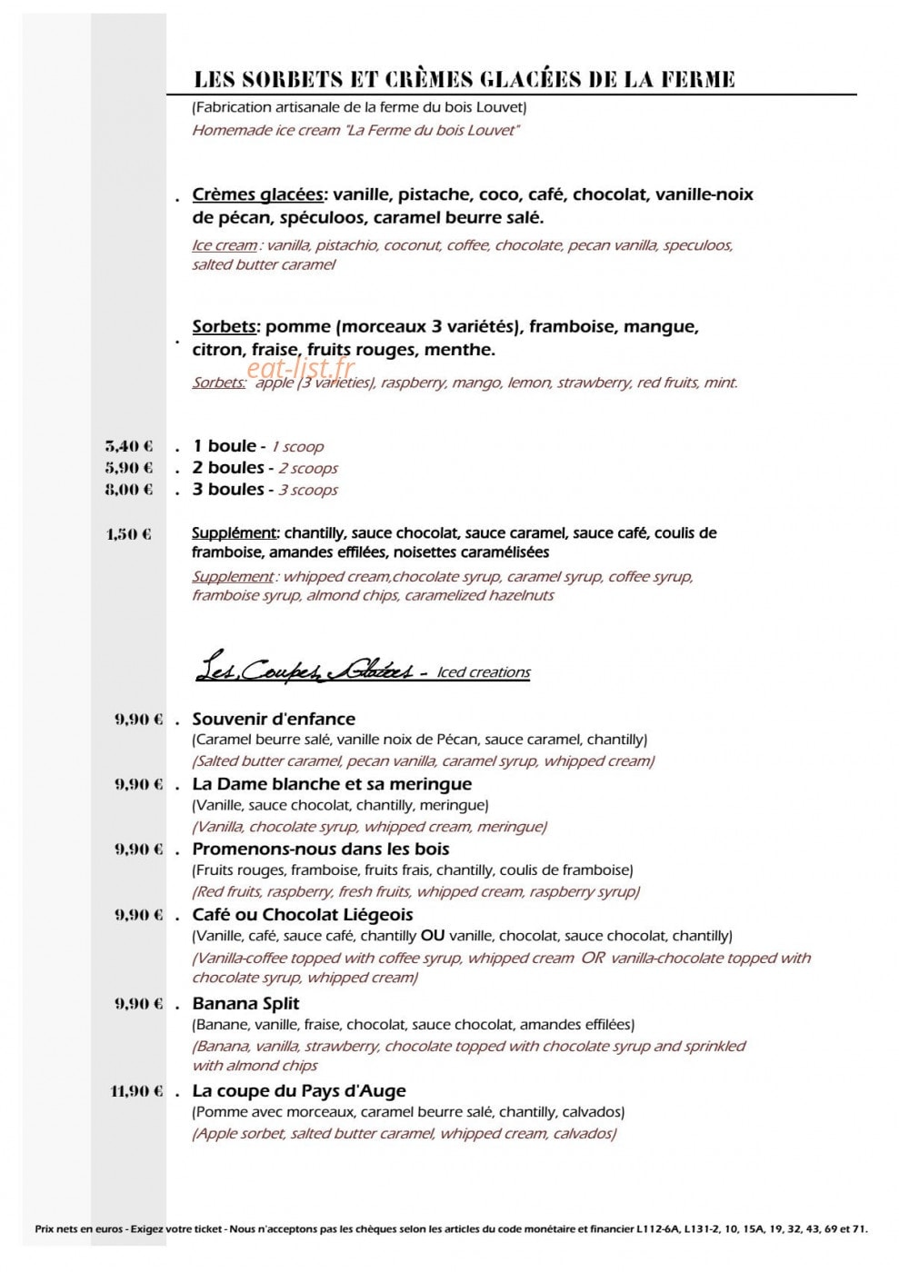 La Cantine — carte page 7