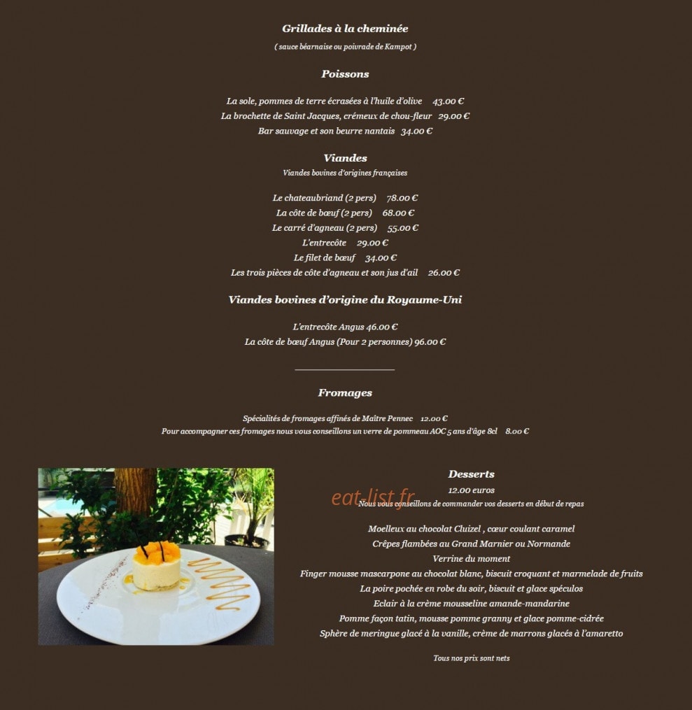 La Flambée — carte page 2