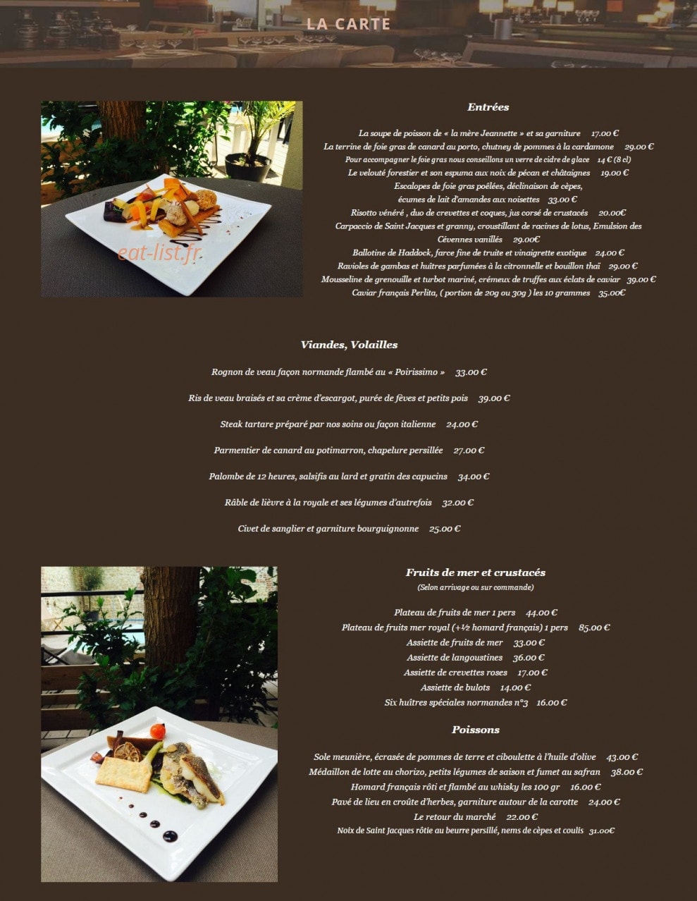 La Flambée — carte page 1