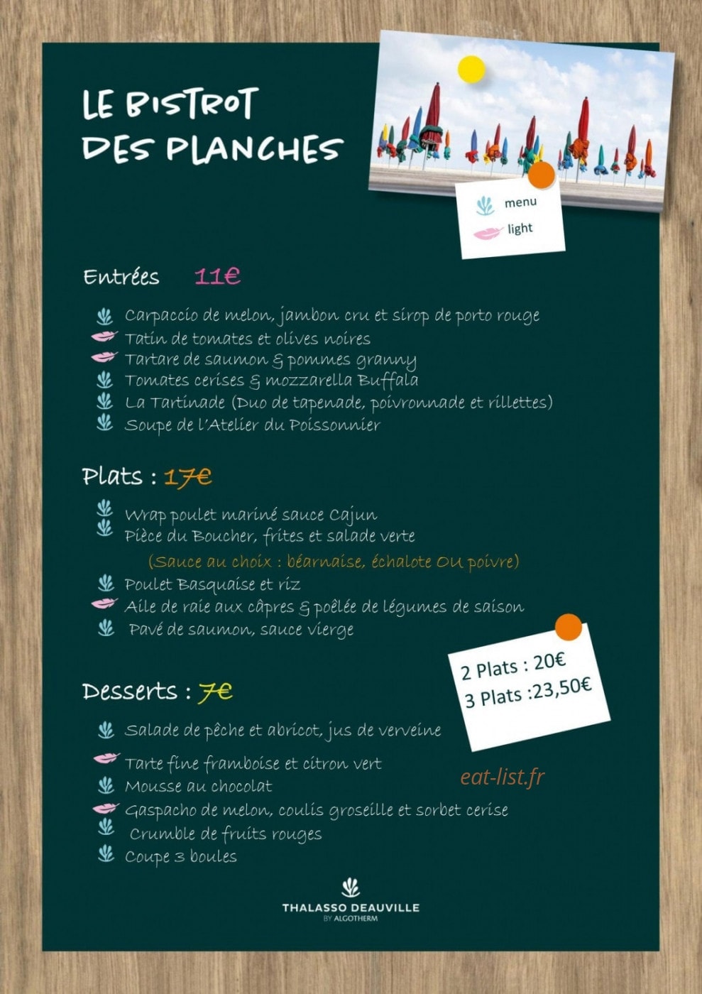 Le Bistrot des Planches — carte page 2