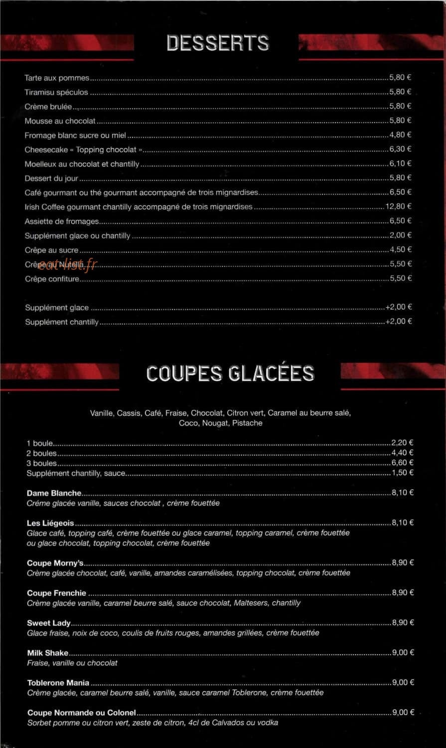 Le Morny's Café — carte page 7