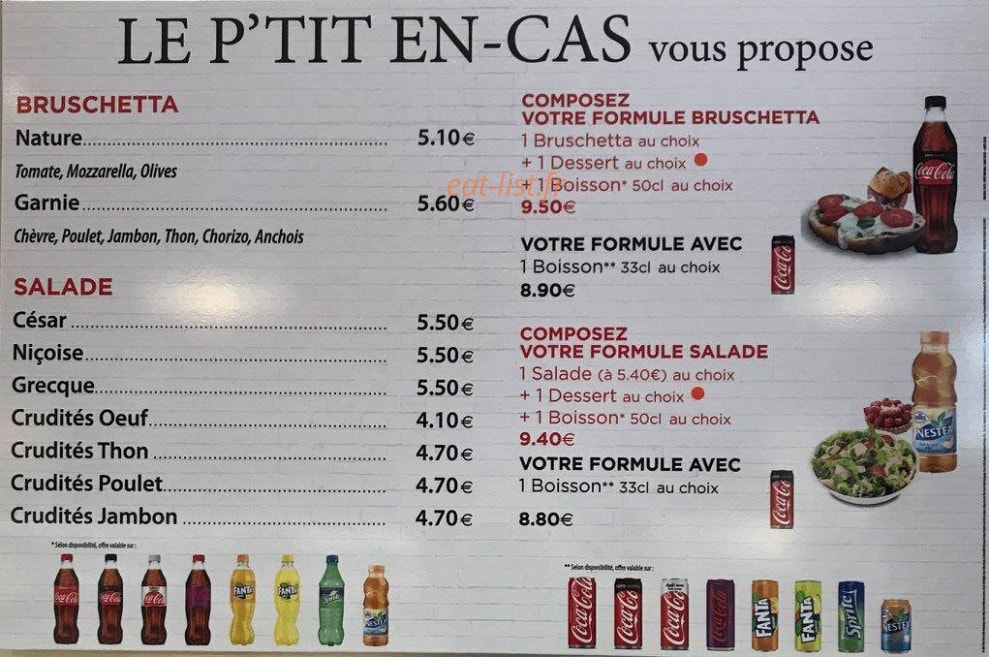 Le P'Tit En Cas — carte page 2