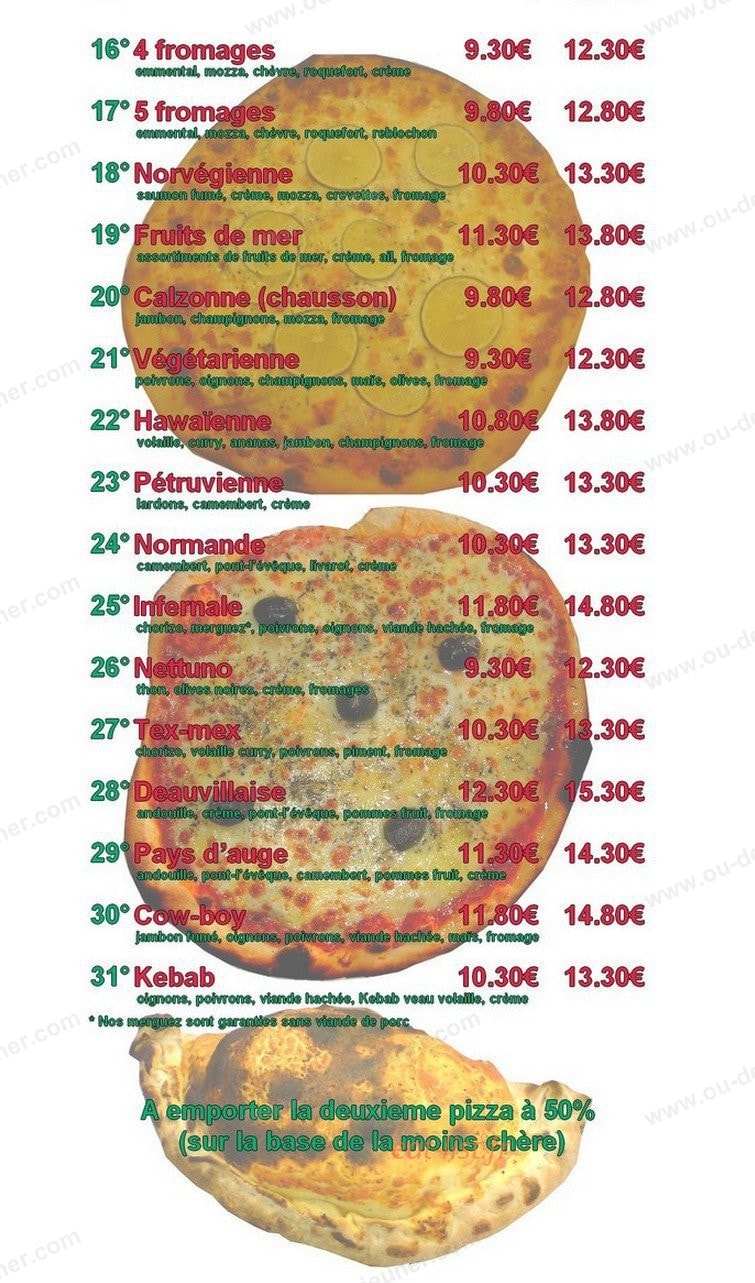 Pizza Web — carte page 2