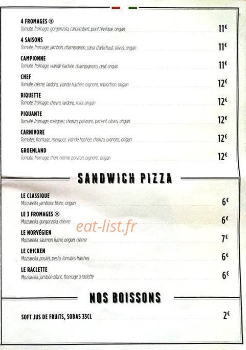 Wooden Pizza — carte page 2