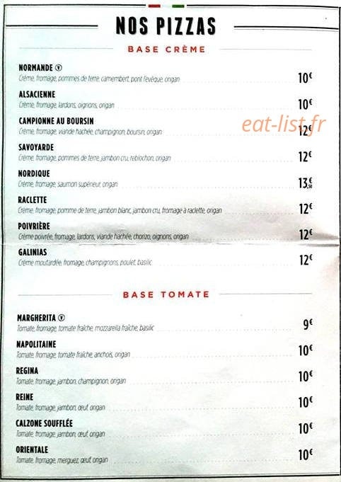 Wooden Pizza — carte page 1