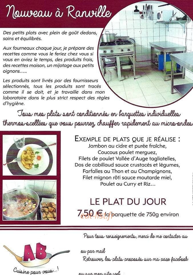 Ab cuisine pour vous — carte page 1
