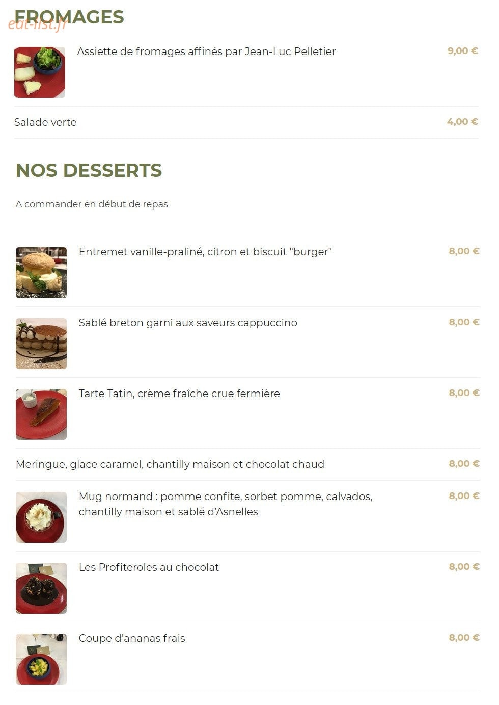 La Ferme Saint Hubert — carte page 4