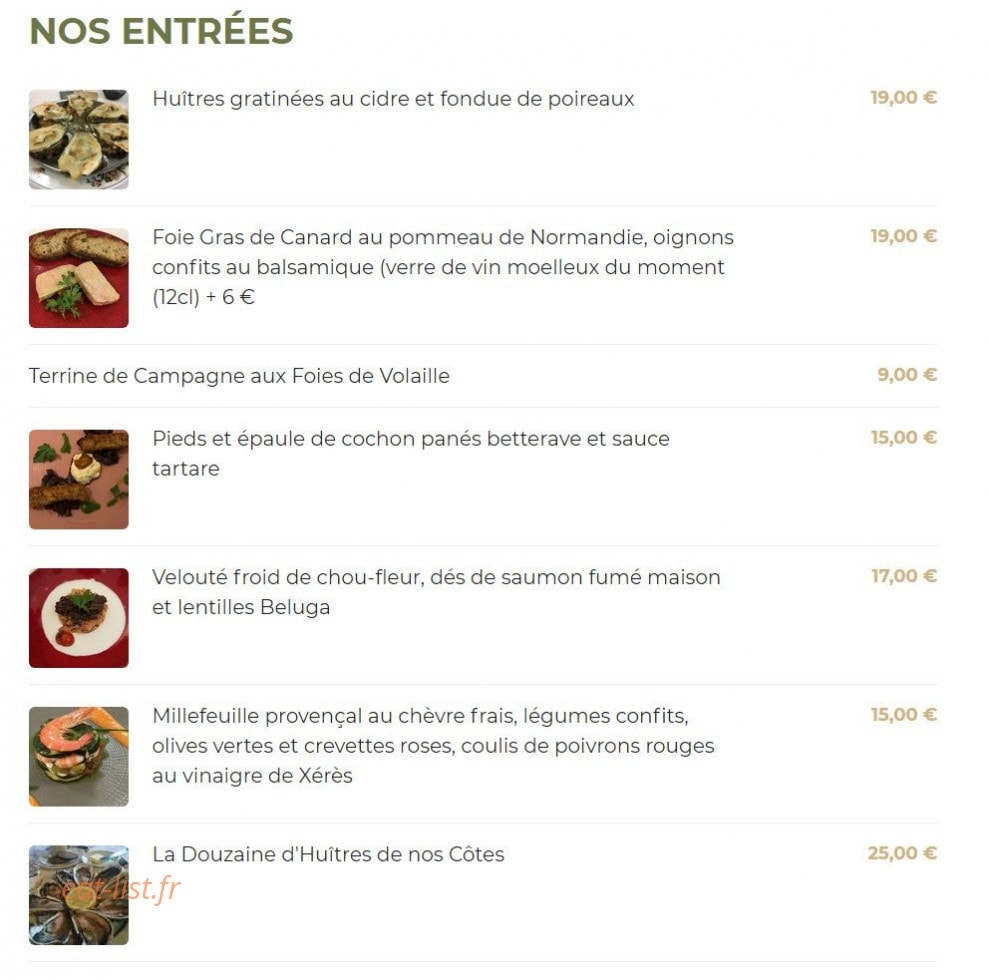 La Ferme Saint Hubert — carte page 1