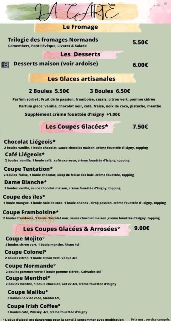 Le Bistrot d'Angèle — carte page 2